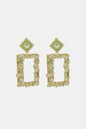 Square Shape Glass Stone Dangle Earrings